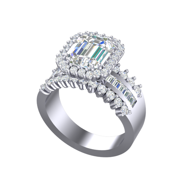 Cubic Zirconia Engagement Ring- Customer Designed Style 4397