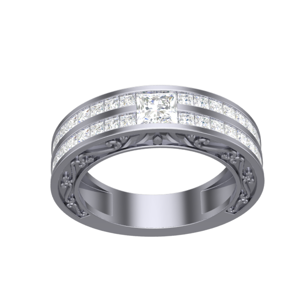 Cubic Zirconia Men's Wedding Band - Customer Designed Style 5184