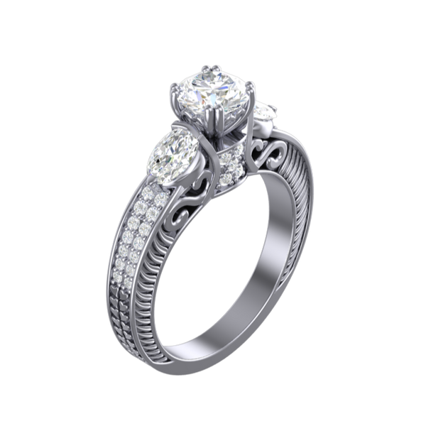 Cubic Zirconia Engagement Ring- Customer Designed Style 6132