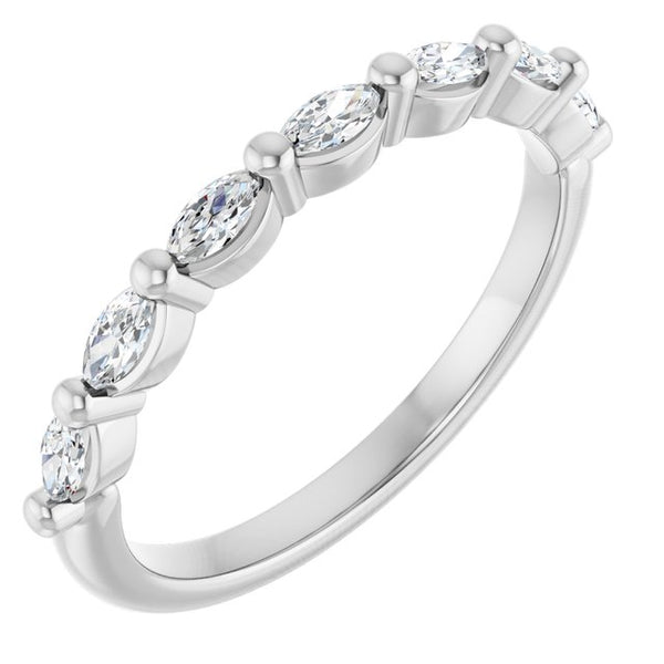 Cubic Zirconia Anniversary Ring Band, Style 123-602 (0.35 TCW Horizontal Marquise Shared Prong)