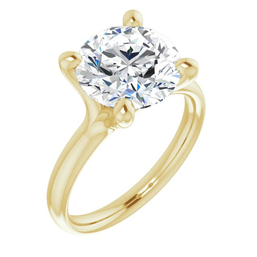 10K Yellow Gold Customizable Round Cut Fabulous Solitaire