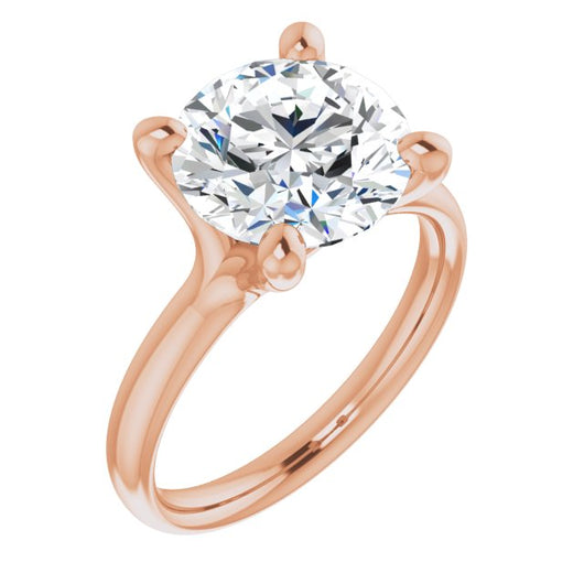 10K Rose Gold Customizable Round Cut Fabulous Solitaire