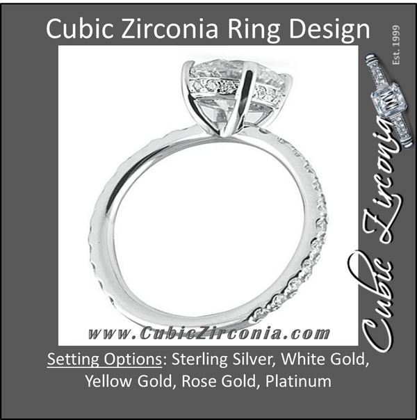 Cubic Zirconia Engagement Ring- The Ashlyn (Round Cut with Enhanced Basket and Thin band)