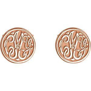 Cubic Zirconia Earrings- 10mm 3-Letter Script Monogram