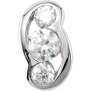 Cubic Zirconia Earrings- 0.54 Carat 3-Stone Channel Setting Earring Set