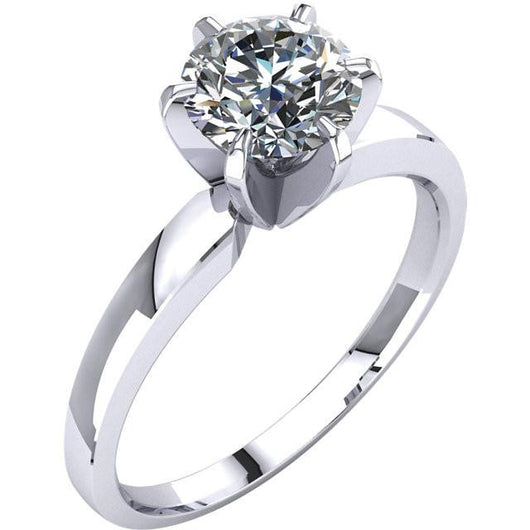 *Clearance* Cubic Zirconia Engagement Ring- The Christin (2.0 Carat 6-prong Classic Round Solitaire in 14K White Gold)