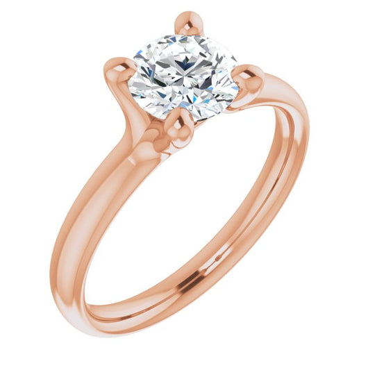 10K Rose Gold Customizable Round Cut Fabulous Solitaire