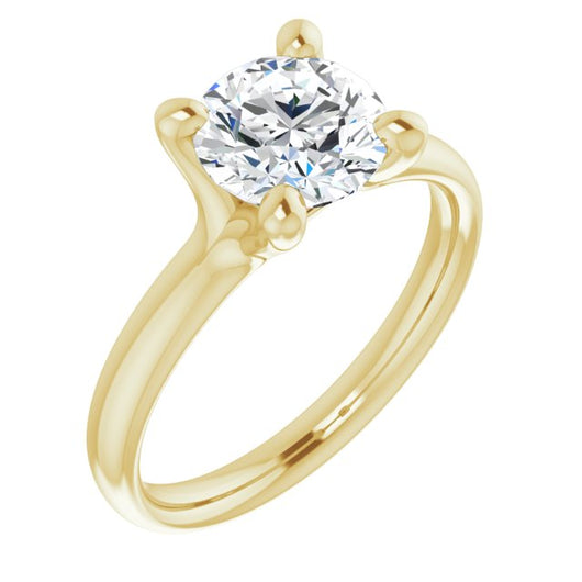 10K Yellow Gold Customizable Round Cut Fabulous Solitaire