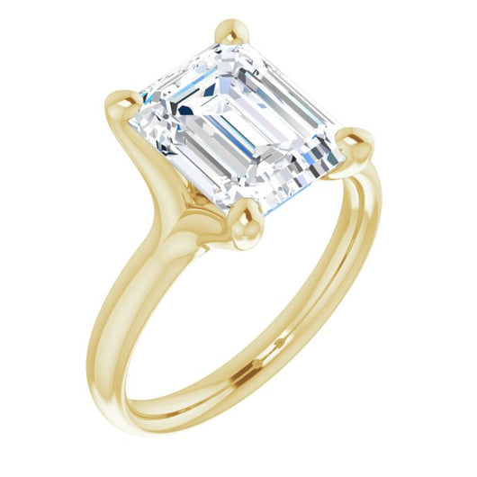 10K Yellow Gold Customizable Emerald/Radiant Cut Fabulous Solitaire