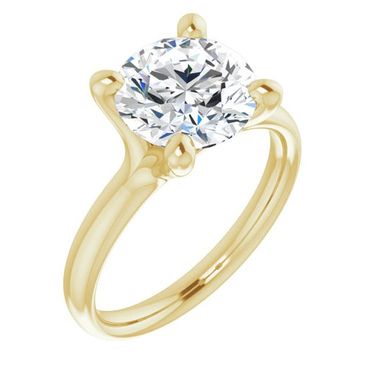 10K Yellow Gold Customizable Round Cut Fabulous Solitaire