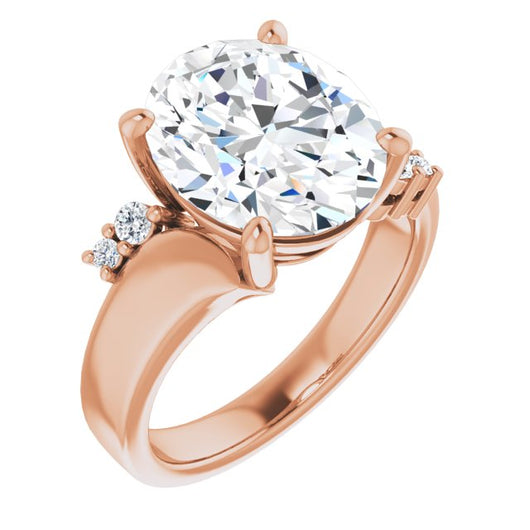 10K Rose Gold Customizable 5-stone Oval Cut Style featuring Artisan Bypass