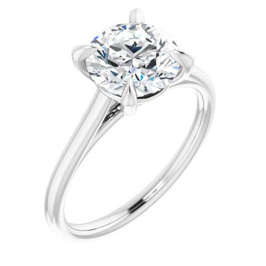 Platinum Customizable Classic Cathedral Round Cut Solitaire