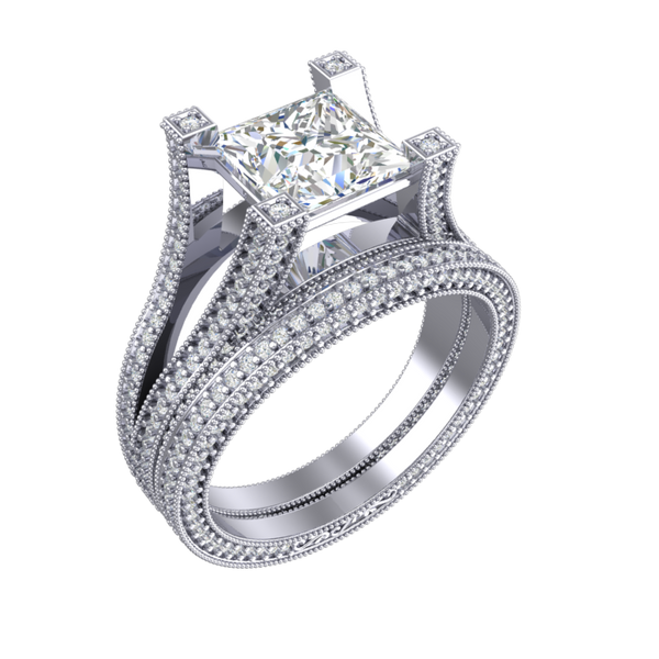 Cubic Zirconia Engagement Ring- Customer Designed Style 5433