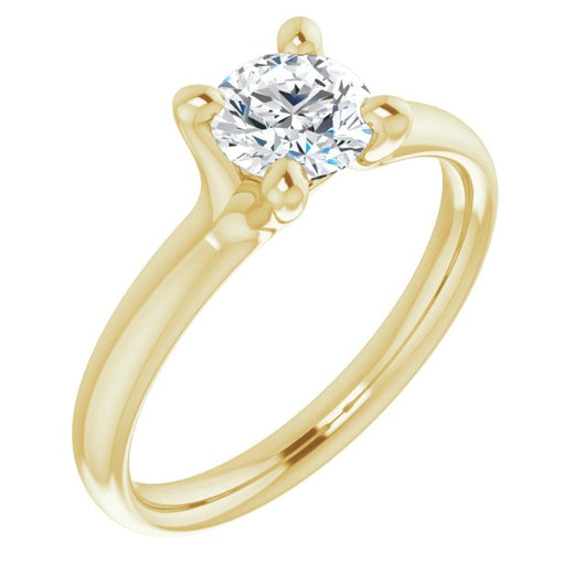 10K Yellow Gold Customizable Round Cut Fabulous Solitaire