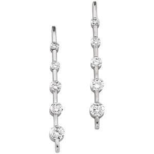 Cubic Zirconia Earrings- Journey Graduated 5-Stone Bar