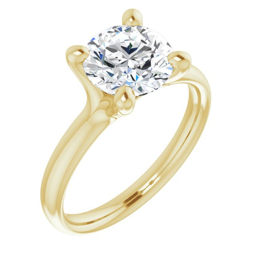 14K Yellow Gold Customizable Round Cut Fabulous Solitaire