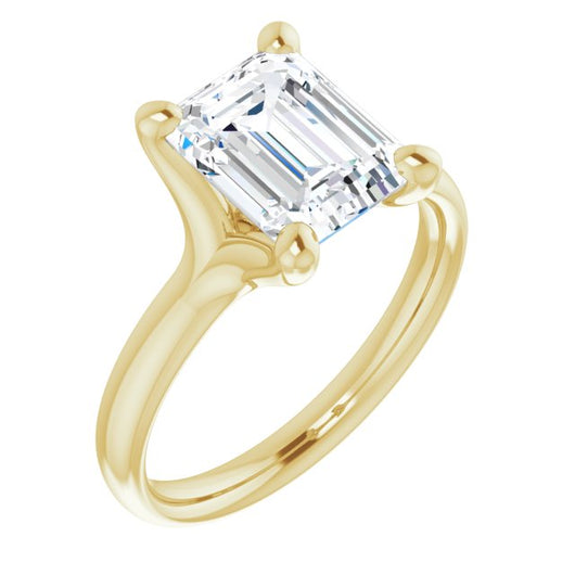 10K Yellow Gold Customizable Emerald/Radiant Cut Fabulous Solitaire