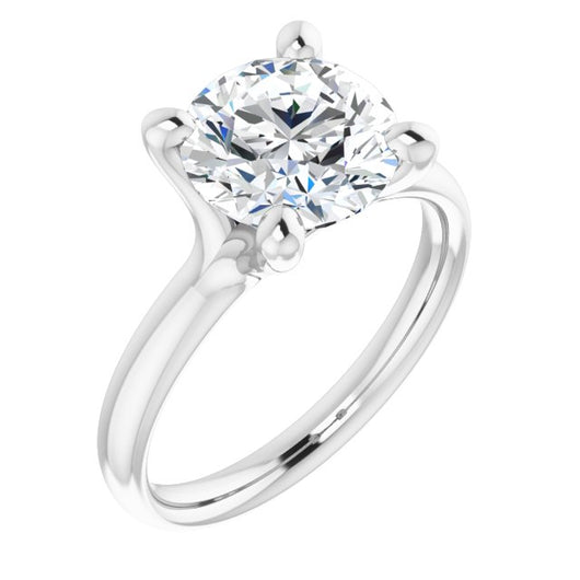 10K White Gold Customizable Round Cut Fabulous Solitaire