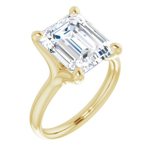 10K Yellow Gold Customizable Emerald/Radiant Cut Fabulous Solitaire