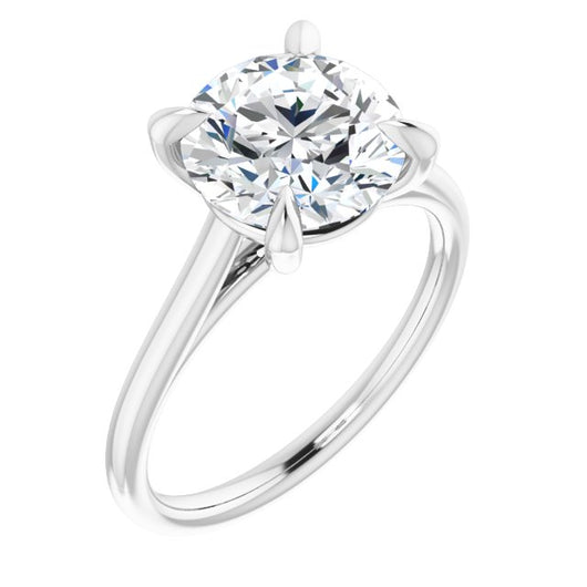 Platinum Customizable Classic Cathedral Round Cut Solitaire