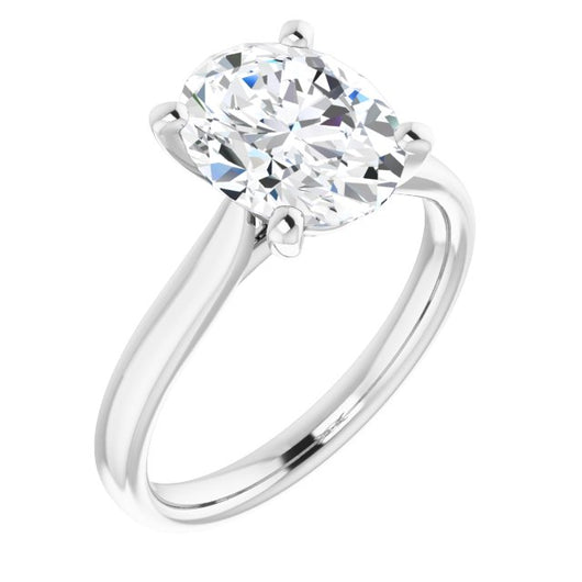 10K White Gold Customizable Cathedral-Prong Oval Cut Solitaire