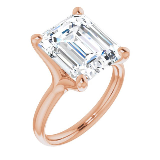 10K Rose Gold Customizable Emerald/Radiant Cut Fabulous Solitaire