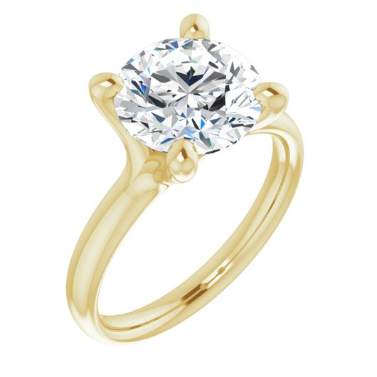 10K Yellow Gold Customizable Round Cut Fabulous Solitaire