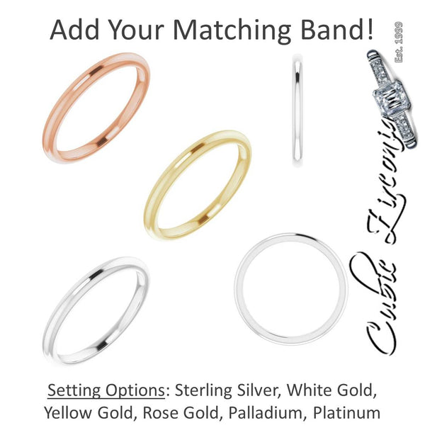 Cubic Zirconia Matching Band, Matching Band (Without Stones)