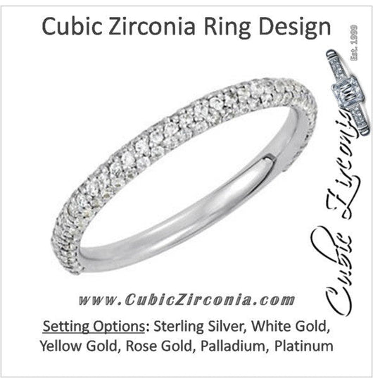 Cubic Zirconia Anniversary Ring Band, Style 04-20 (0.60 TCW Round Pave Band)