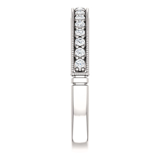 Cubic Zirconia Anniversary Ring Band, Style 04-46 (0.25 TCW Round Pave)