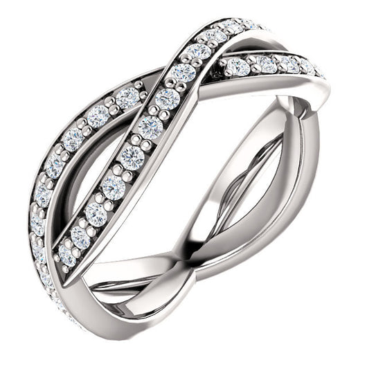 Cubic Zirconia Anniversary Ring Band, Style 05-39 (Inifinity Inspired Round or Square Eternity Band)