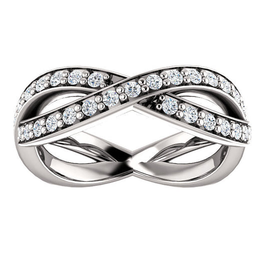 Cubic Zirconia Anniversary Ring Band, Style 05-39 (Inifinity Inspired Round or Square Eternity Band)