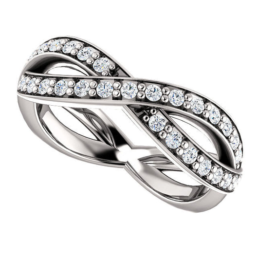 Cubic Zirconia Anniversary Ring Band, Style 05-39 (Inifinity Inspired Round or Square Eternity Band)