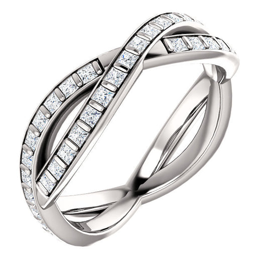 Cubic Zirconia Anniversary Ring Band, Style 05-39 (Inifinity Inspired Round or Square Eternity Band)