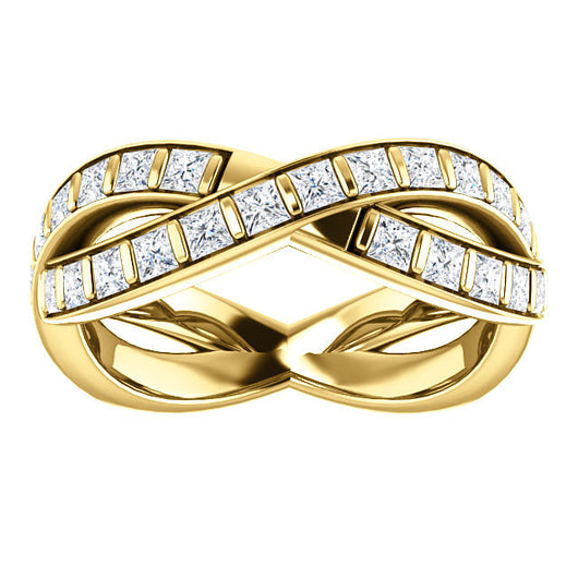 Cubic Zirconia Anniversary Ring Band, Style 05-39 (Inifinity Inspired Round or Square Eternity Band)