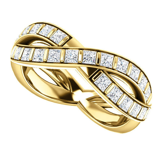 Cubic Zirconia Anniversary Ring Band, Style 05-39 (Inifinity Inspired Round or Square Eternity Band)