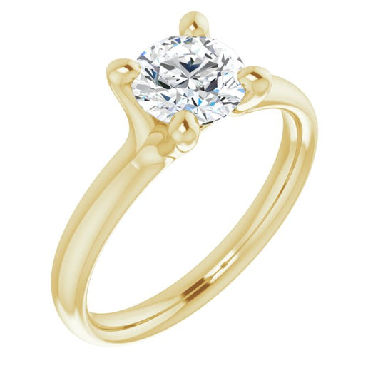 10K Yellow Gold Customizable Round Cut Fabulous Solitaire