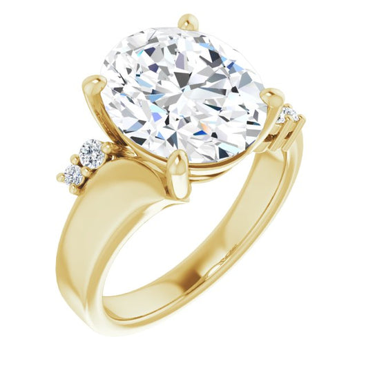 10K Yellow Gold Customizable 5-stone Oval Cut Style featuring Artisan Bypass