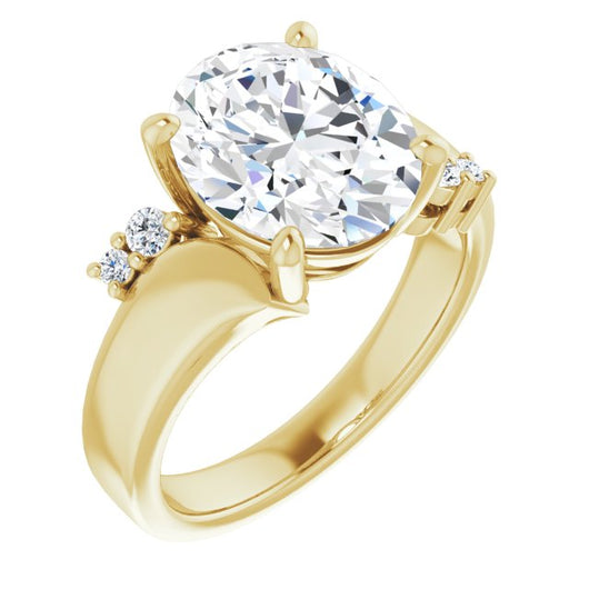 10K Yellow Gold Customizable 5-stone Oval Cut Style featuring Artisan Bypass