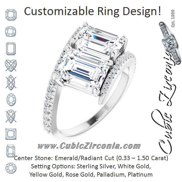 Emerald cut cubic on sale zirconia ring white gold