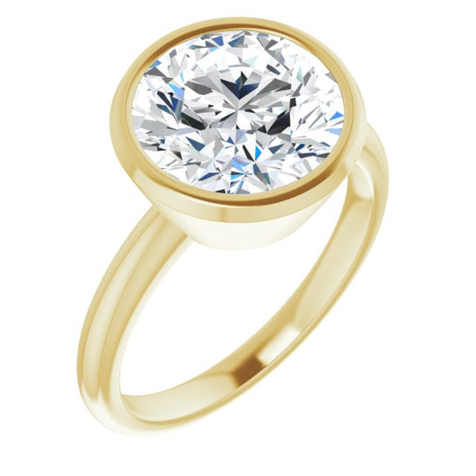 10K Yellow Gold Customizable Bezel-set Round Cut Solitaire with Thin Band