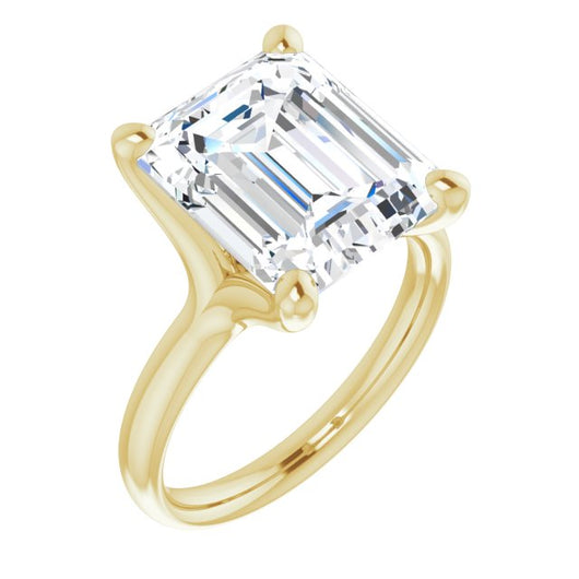 10K Yellow Gold Customizable Emerald/Radiant Cut Fabulous Solitaire