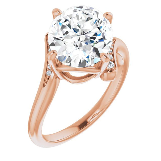 10K Rose Gold Customizable 11-stone Oval Cut Design with Bypass Channel Accents