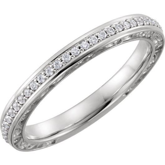 Cubic Zirconia Anniversary Ring Band, Style 03-86 (0.15 TCW Round Prong)