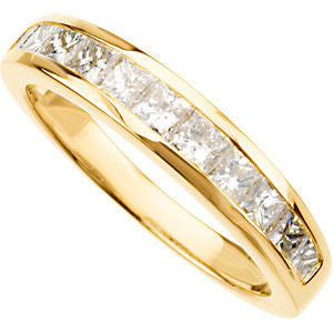 Cubic Zirconia Anniversary Ring Band, Style 05-26 (1.10 TCW Princess Channel)